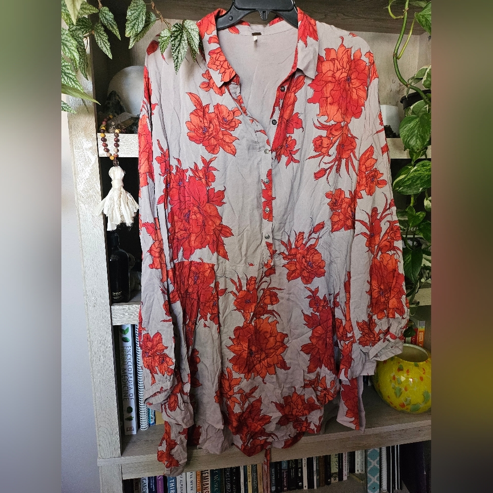 Free People Floral Long Sleeve Dress